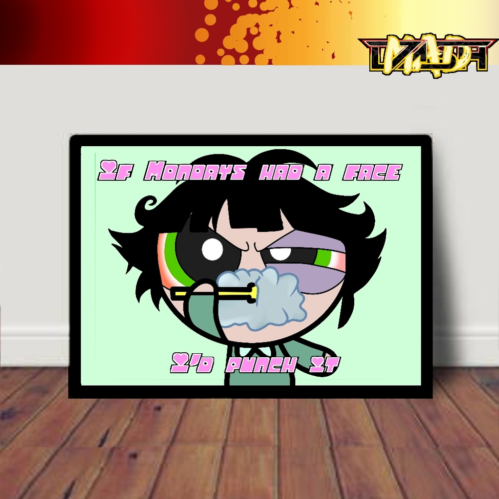 Powerpuff Girls motivational poster, cartoon motivational poster, motivational